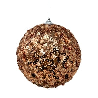 Mesh Sequin Ball Ornament - Rose Gold 5"