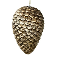 Plastic Pine Cone Ornament - Rustic Bronze 9"