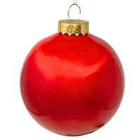 Plastic Pearl Finish Ball Ornament - Candy Red 4"