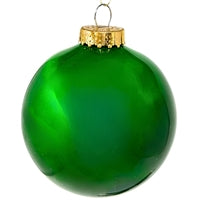 Plastic Pearl Finish Ball Ornament - Green 6"