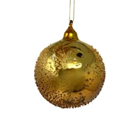 Gold/Copper Ombre Textured Glass Ball Orn 4"