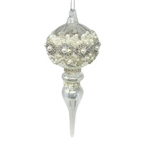 Glass Pearl Drop Finial Ornament 7.25"