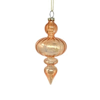 Swirl Glass Finial Ornament - Orange 6"