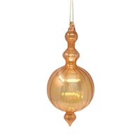 Vertical Stripe Orange Glass Finial 6.75"