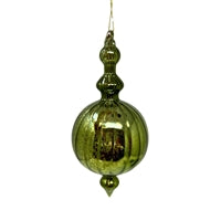 Mercury Olive Green Glass Ornament 6.75"