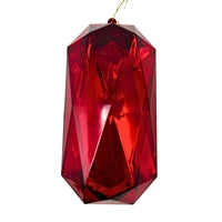 Plastic Rectangle Diamond Ornament - Red 4.3x3.1x8.7"