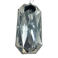 Plastic Rectangle Diamond Ornament - Silver 4.3x3.1x8.7"