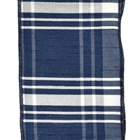 Modern Plaid Ribbon - Blue/White4"X10YD