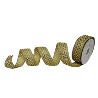Gold Beaded Trim With Sheer Back 4"x10yd