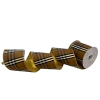Burberry Checks With Gold Lame Ribbon 4"X10Yd