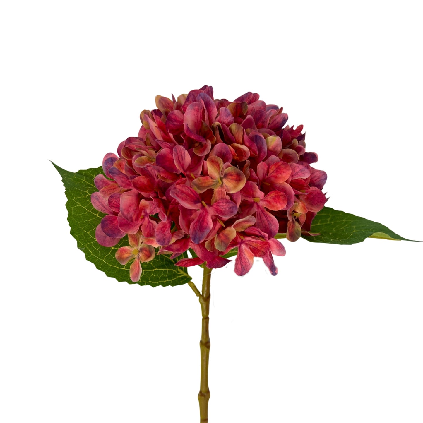 Full Garden Hydrangea Stem 21'' - Pink/Plum