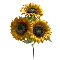 Sunset Meadows Sunflower Spray x 3 25" - Coffee