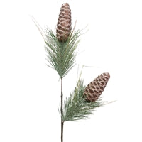 Small Iced Chocolate Aspen Pinecone Spray 32"
