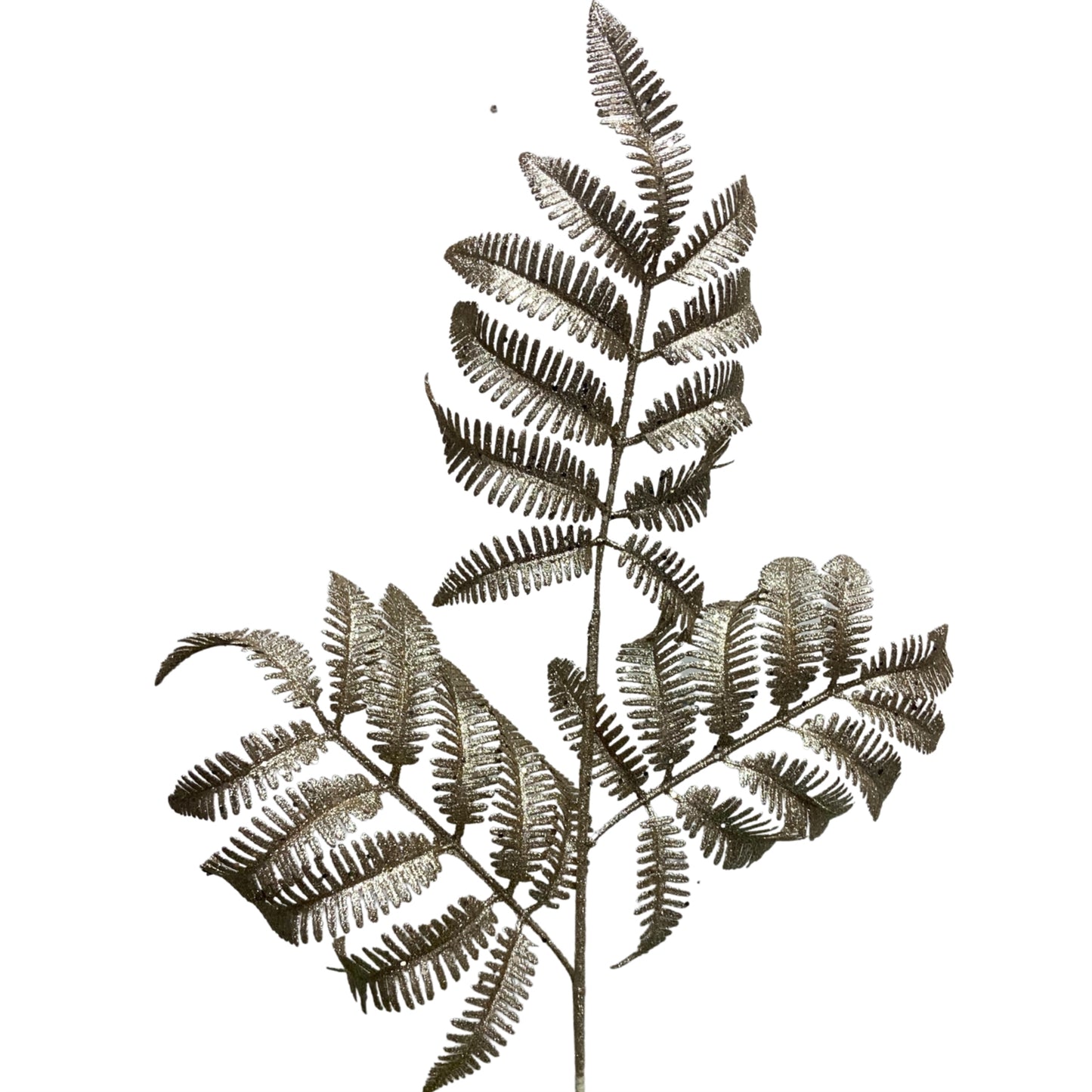GLITTER FOREST FERN SPRAY 34" - CHAMPAGNE