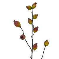 Eastern Versailles Faux Poppy Fruit Branch - Green 38"