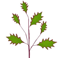 Felt Holly Leaf Spray Lime/Red 23.5"