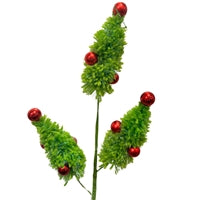 Yarn Christmas Tree Spray x 3 - Lime/Red 28"