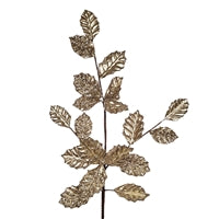 Metallic Pearl Holly Spray - Champagne 27"