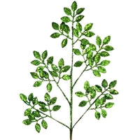 Glitter Tea Leaf Spray - Green 27"