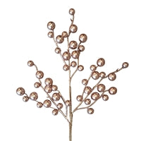 Metallic Christmas Berry Pick - Rose Gold 17"