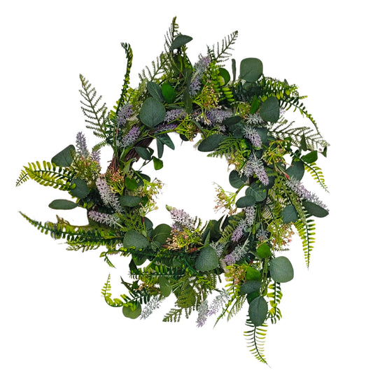 Lavish Lavender / Fern / Foliage Wreath 22"