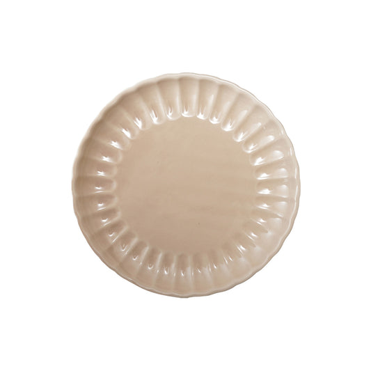 Stoneware Fluted Plate (Each One Will Vary)