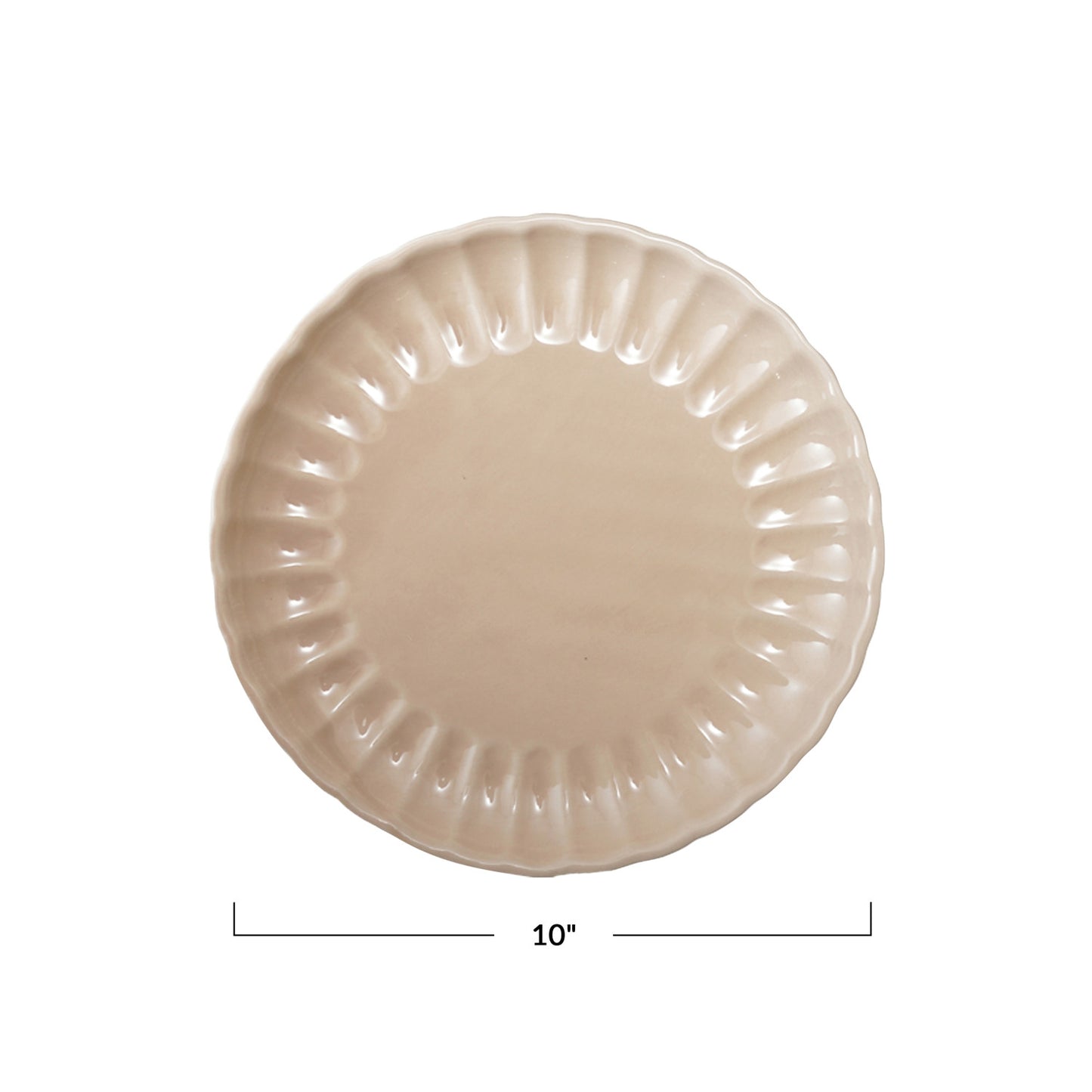 Stoneware Fluted Plate (Each One Will Vary)