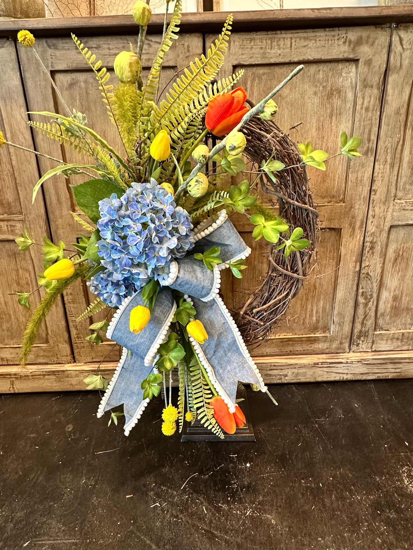 Blue Hydrangea 18" Wreath