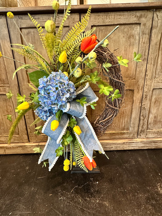 Blue Hydrangea 18" Wreath