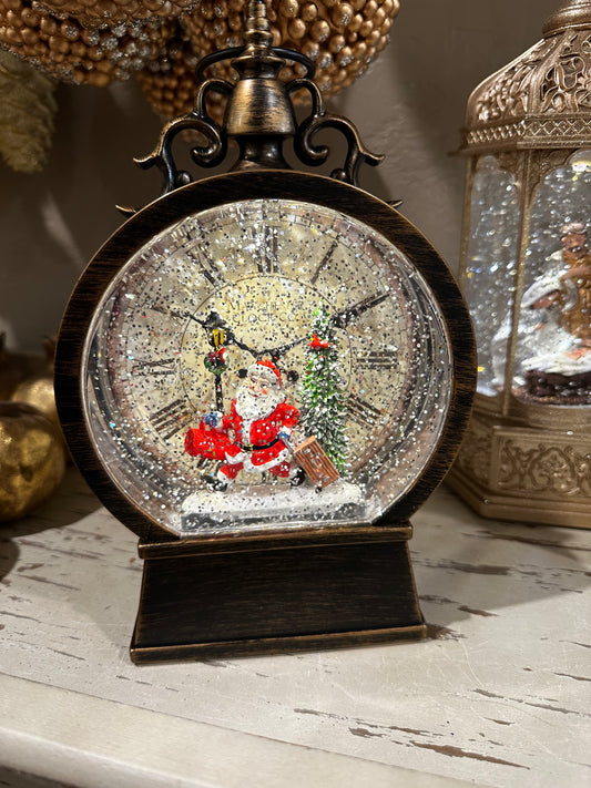 9"LED/BTY/TMR TRAVELER SANTA GLOBE USB 