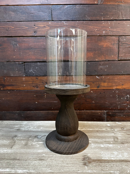 Glass Canister with Wood Base