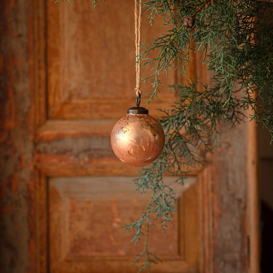CAMEO ANTIQUE FINISHED GLASS 3" BALL ORNAMENT