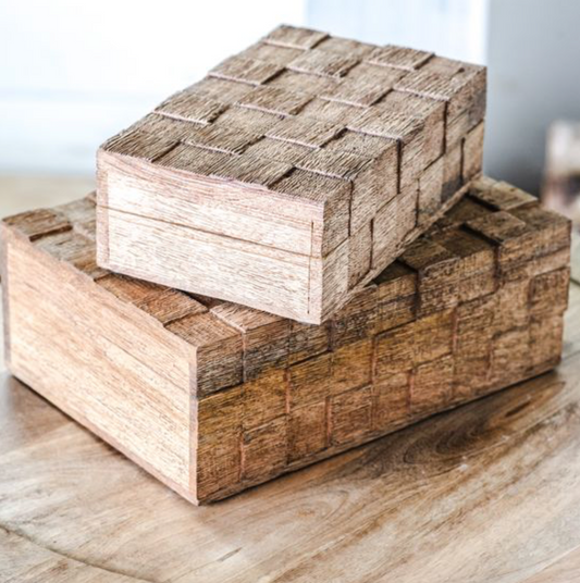 Natural Wood Weave Box