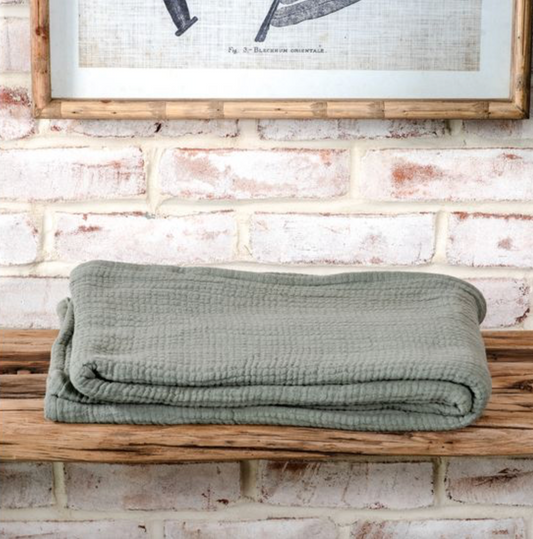 Burnt Olive Cotton Throw