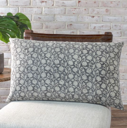 Blue Floral Pillow