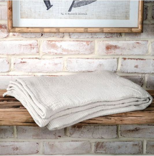 Feather Grey Cotton Throw