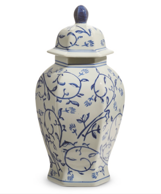 14.5" BLUE AND WHITE GINGER JAR