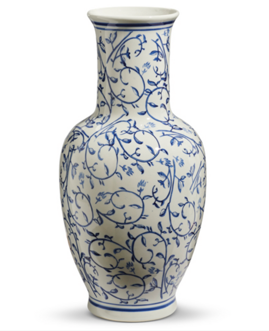 20.5" BLUE AND WHITE VASE