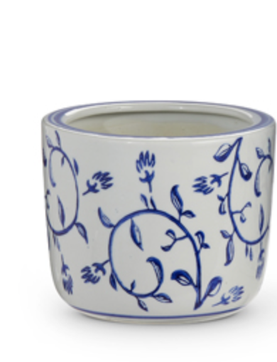 BLUE AND WHITE CACHE POTS