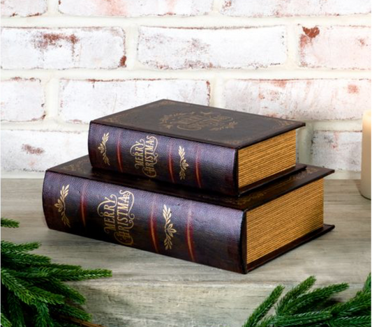 VINTAGE MERRY CHRISTMAS STORAGE BOOKS