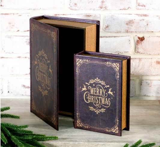 VINTAGE MERRY CHRISTMAS STORAGE BOOKS