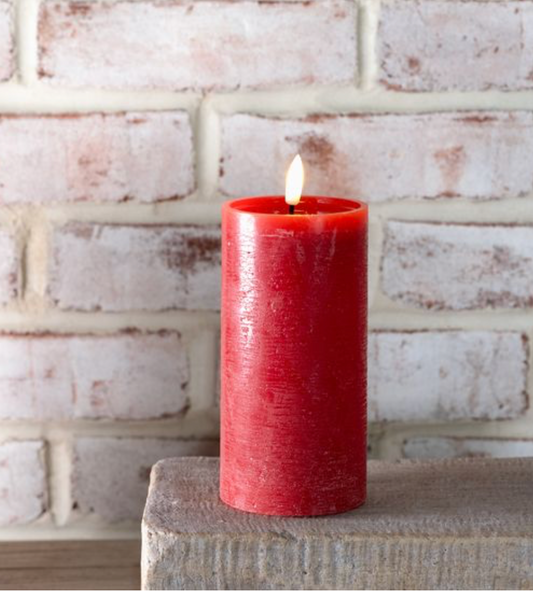 6" RED LED PILLAR CANDLE