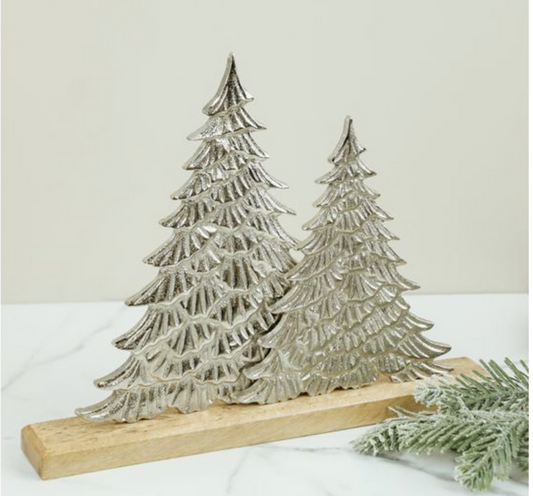 ALUM. DOUBLE TREE WITH WOOD BASE