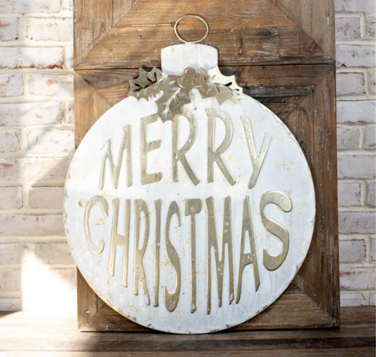 29" GOLD BRUSH MERRY CHRISTMAS SIGN