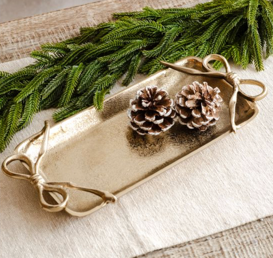 13.5" GOLD TRAY RIBBON HANDLES