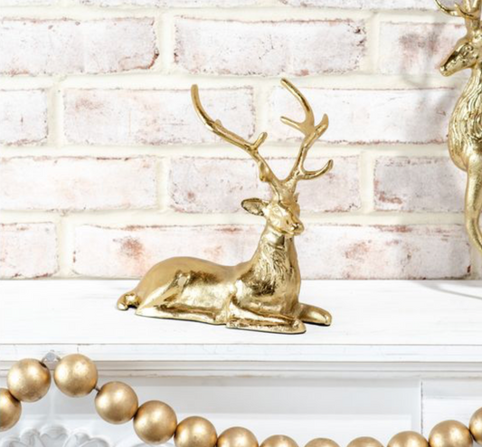 8.5" GOLD LAYING REINDEER