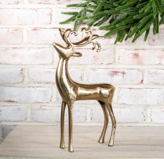 14" GOLD STANDING DEER