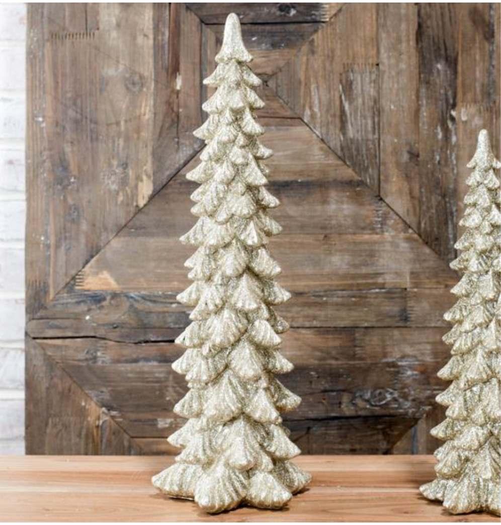 18" GOLD GLITTER TREE