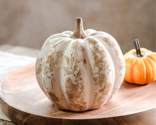 7"H BEIGE HEIRLOOM PUMPKIN
