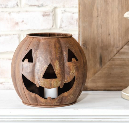 7.25" RUSTIC J-O-L CANDLE HOLDER